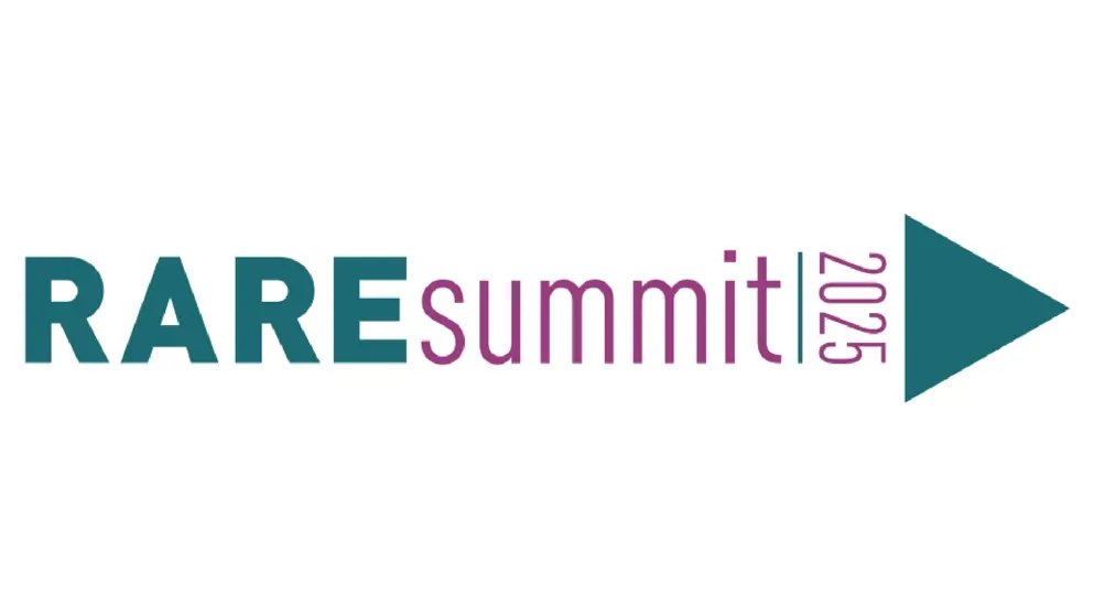 Rare summit 2025 logo, blue and purple text