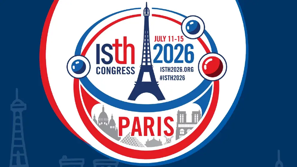 ISTH 2026 congress teaser, graphics of Paris, Blue and red colours