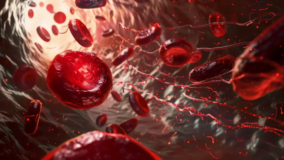 Adobe_765009276 Image of AI generated blood clot formation that would require pharmacological treatments available for various vascular conditions, such as anticoagulants, anti platelet agents, and vasodilators
