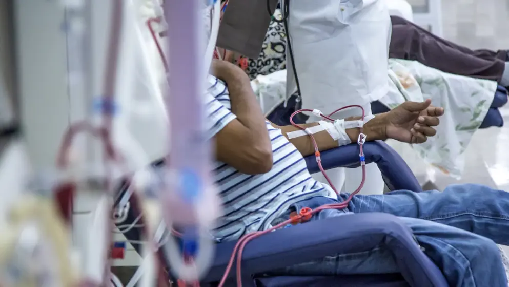 patient receiving dialysis, hospital image