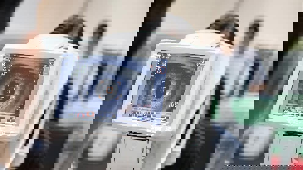 patient having eye test banner