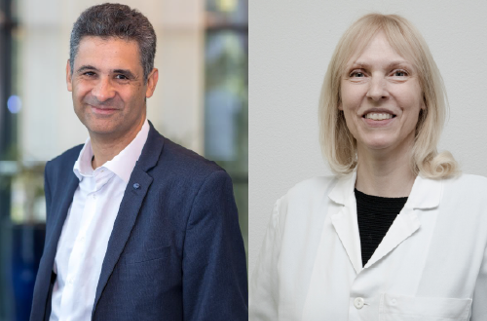 Headshots of Karim Fizazi and Silke Gillessen.