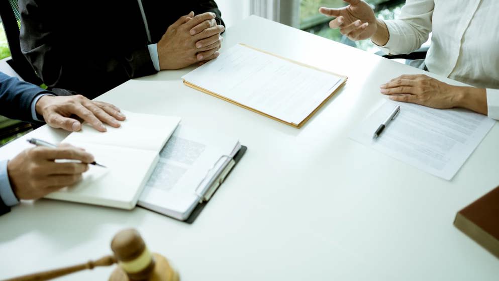 Group of professionals discussing guidelines
