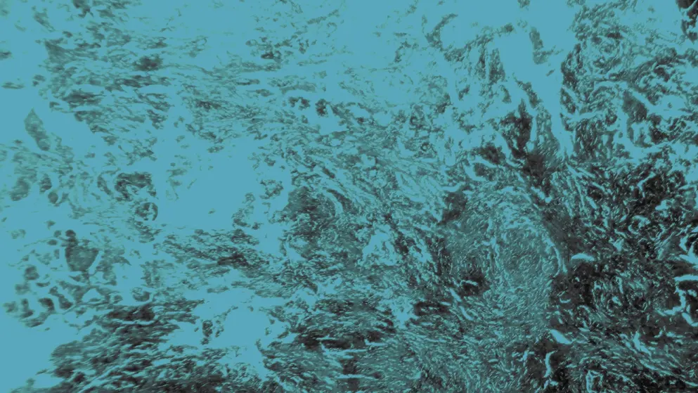 lung tissue with fibrosis, cell image, blue overlay